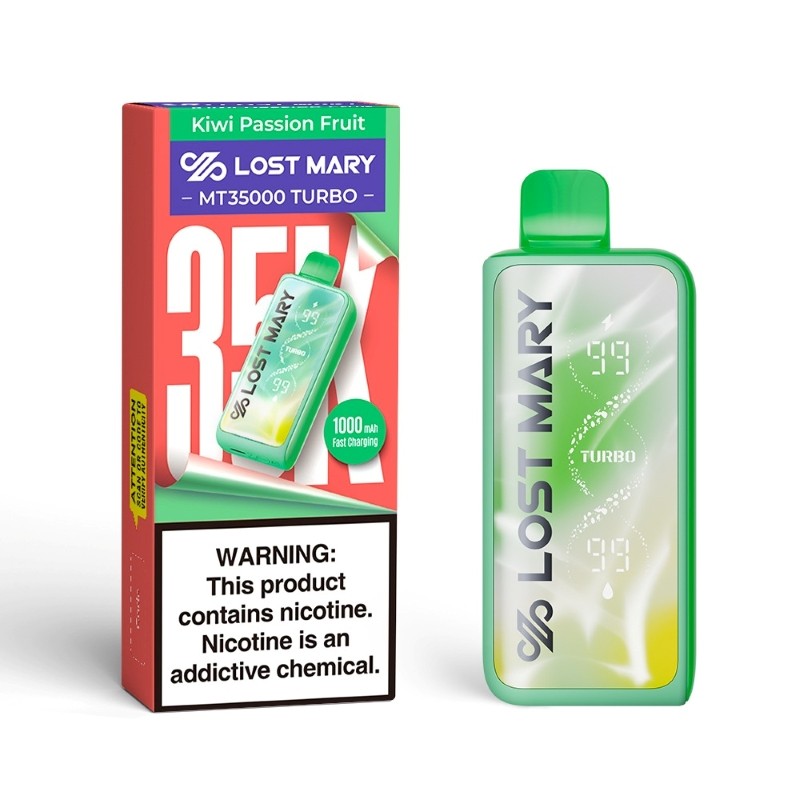 Kiwi Passion Fruit Lost Mary MT35000 Turbo Disposable Vape Packaging