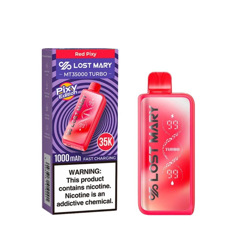 Red Pixy Lost Mary MT35000 Turbo Disposable Vape Packaging