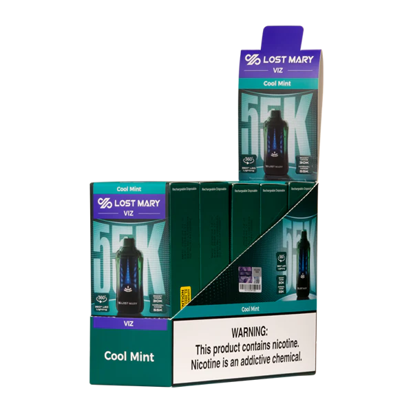 Cool Mint Lost Mary Viz 55K Disposable Vape Packaging