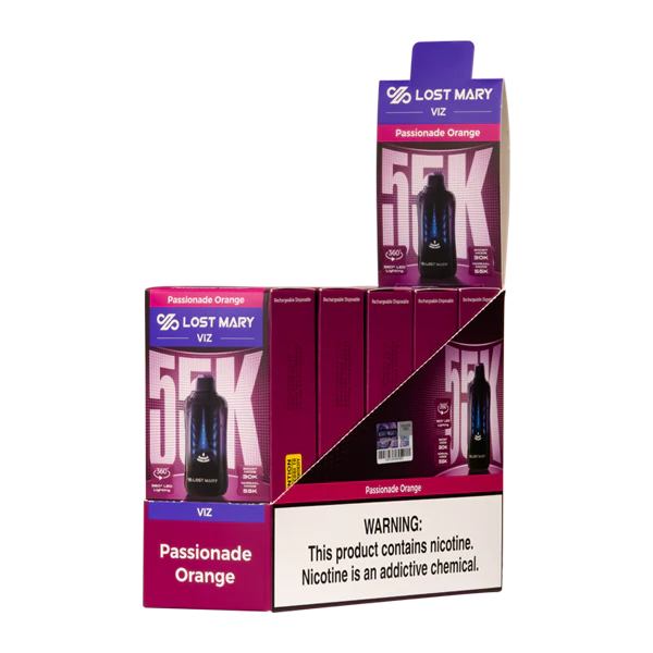 Passionade Orange Lost Mary Viz 55K Disposable Vape Packaging