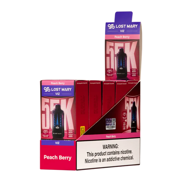 Peach Berry Lost Mary Viz 55K Disposable Vape Packaging