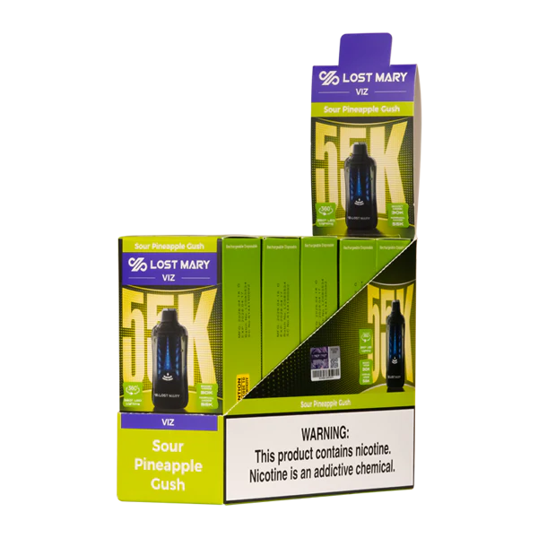 Sour Pineapple Gush Lost Mary Viz 55K Disposable Vape Packaging