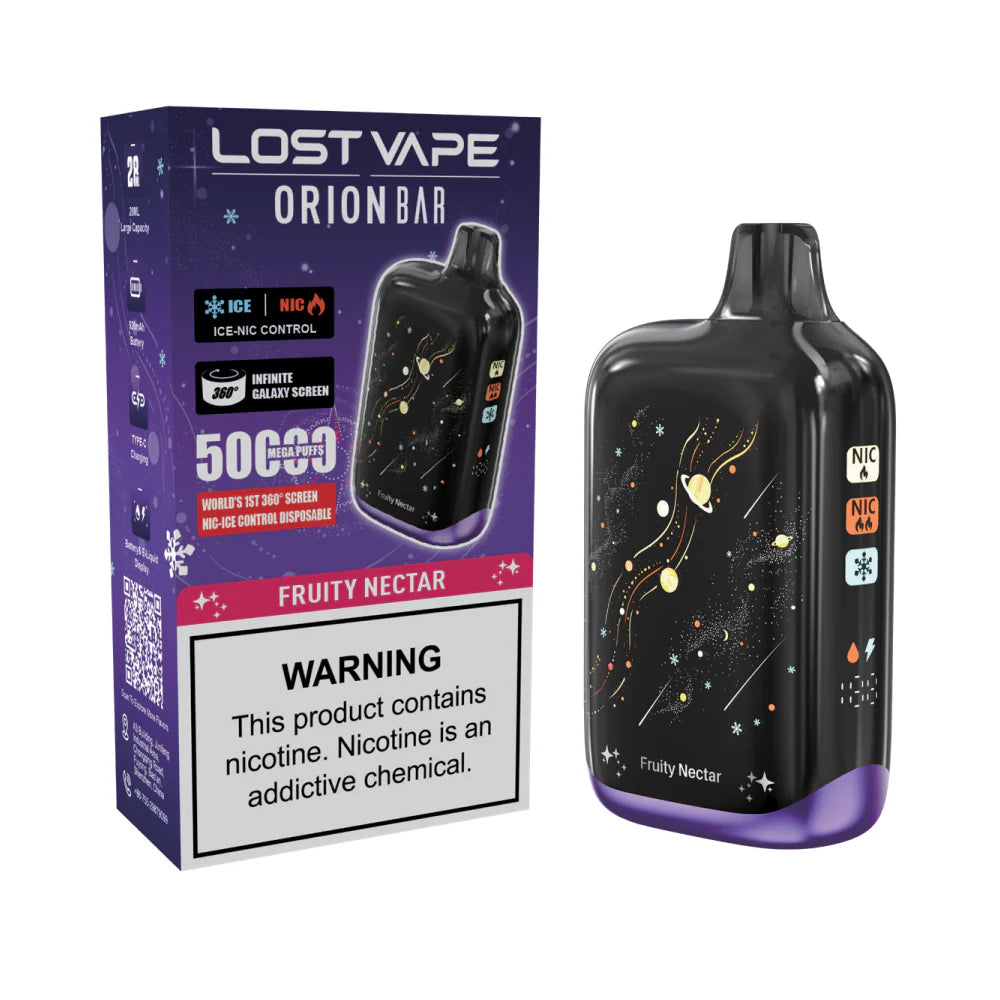 Fruity Nectar Lost Vape Orion Bar 50K Nic & Ice disposable vape packaging