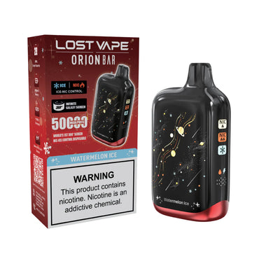 Watermelon Ice Lost Vape Orion Bar 50K Nic & Ice disposable vape packaging