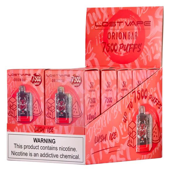 Lush Ice Lost Vape Orion Bar 7500 disposable vape packaging