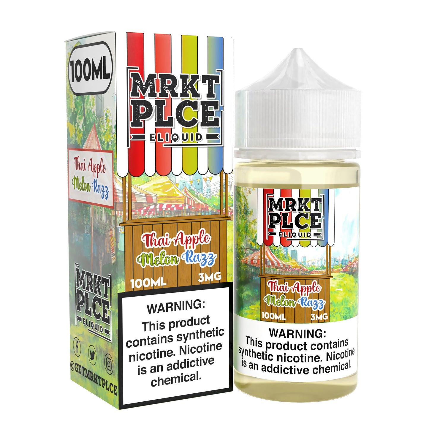 Thai Apple Melon Razz MRKT PLCE E-liquid packaging