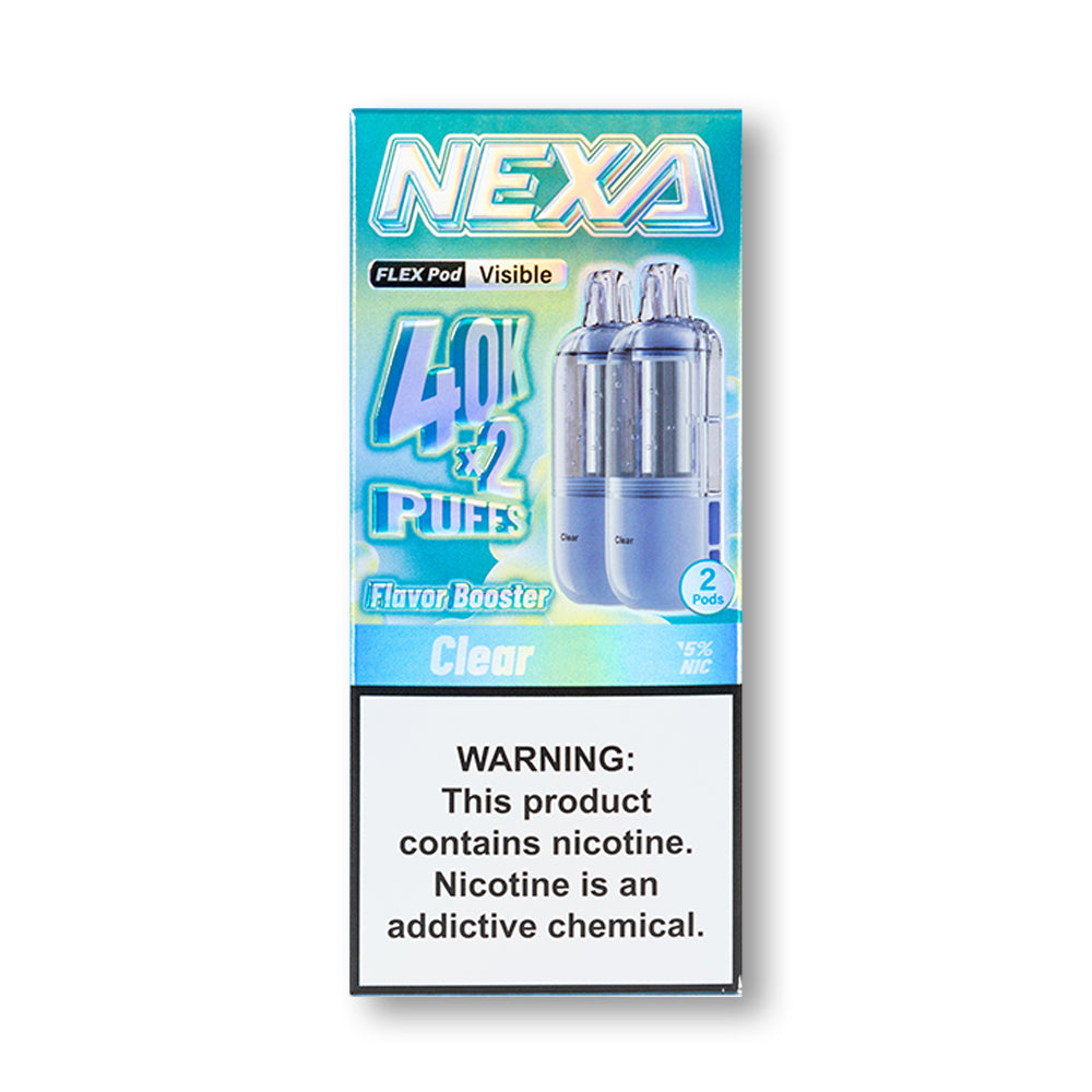 Clear Nexa Flex 40K Pod Visible Edition disposable vape packaging