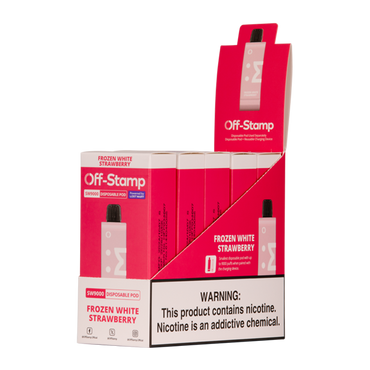 Forzen White Strawberry Off Stamp SW9000 Pod disposable vape packagin