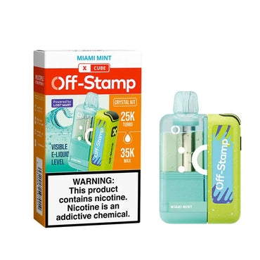 Miami Mint Off-Stamp X-Cube Crystal 35k Kit disposable vape packaging