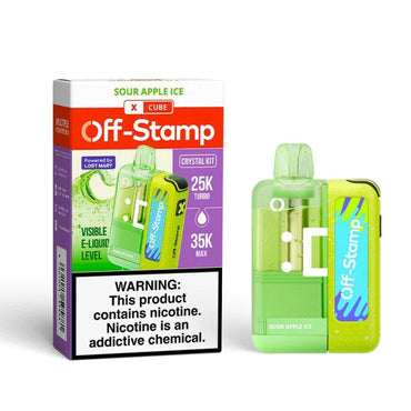 Sour Apple Ice Off Stamp Crystal Cube 35K Kit disposable vape packaging