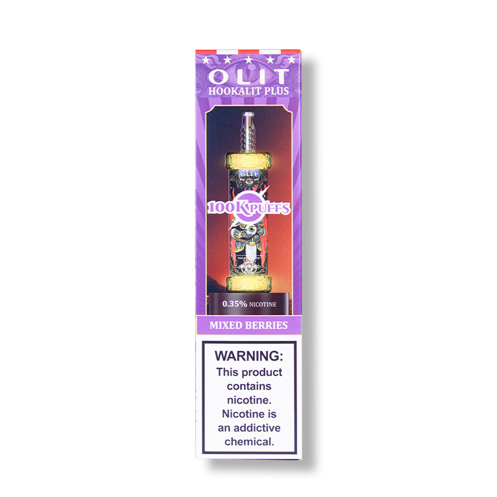 Mixed Berries OLIT HookaLit Plus 100K Disposable Vape Packaging