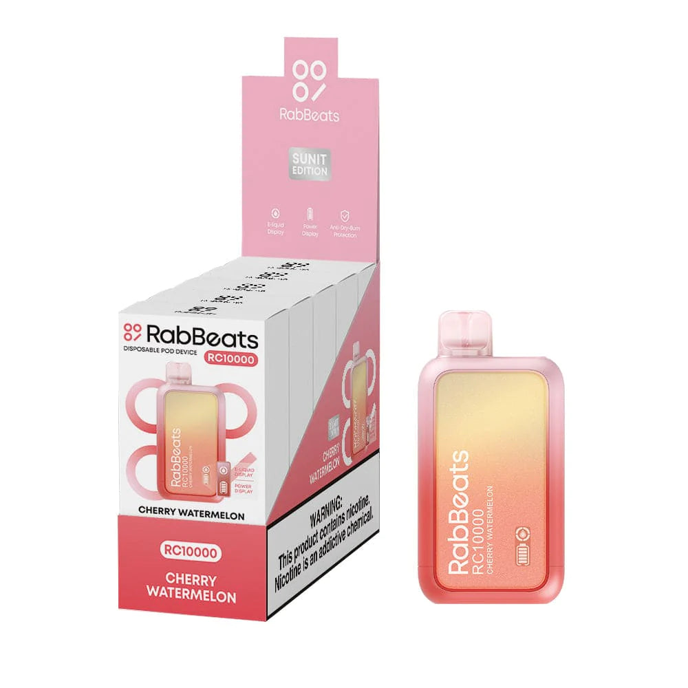 Cherry Watermelon RabBeats RC10000 disposable vape packaging
