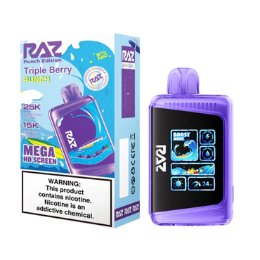 Triple Berry Punch Raz LTX 25K (Punch Edition) disposable vape packaging
