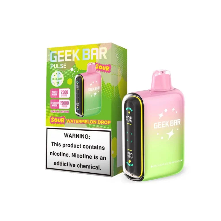 Sour Watermelon Drop Geek Bar Pulse 15000 - Black Coral