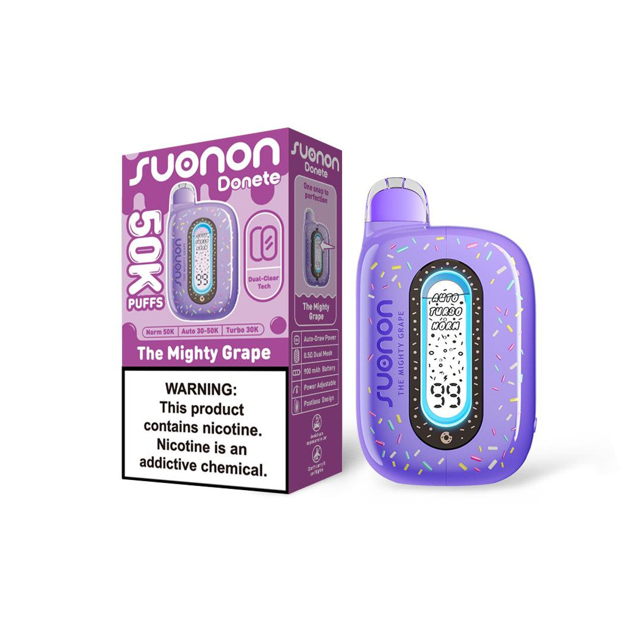 The Mighty Grape Suonon Donete 50K Disposable Vape Packaging