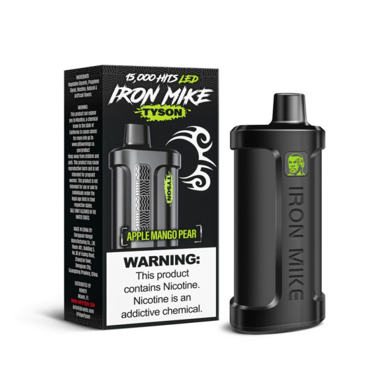 Apple Mango Pear Tyson 2.0 Iron Mike disposable vape packaging