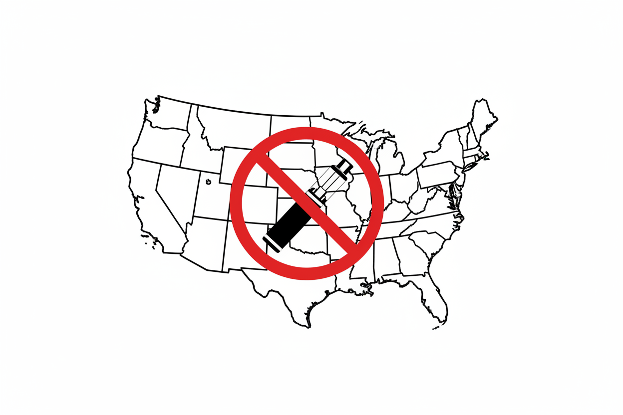 US vape ban map showing state-by-state vaping restrictions and regulations