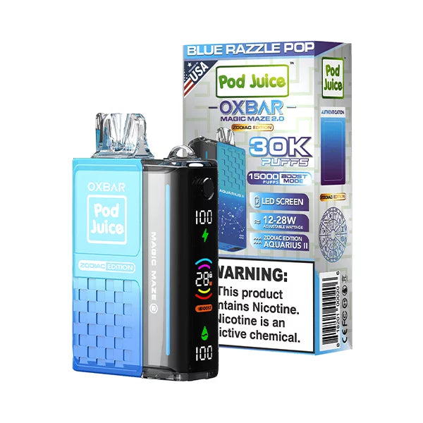 Blue Razzle Pop Oxbar Magic Maze 2.0 Pod Juice 30K - Black Coral