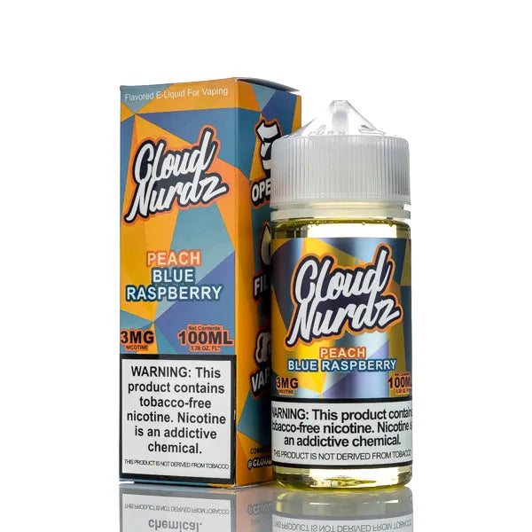 Cloud Nurdz E-Liquid - Peach Blue Raspberry - 100ml - Black Coral
