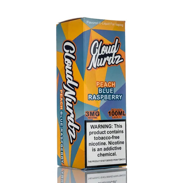 Cloud Nurdz E-Liquid - Peach Blue Raspberry - 100ml - Black Coral