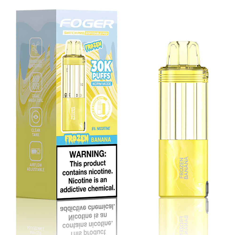 Foger Switch Pro 30K Pod Frozen Banana Disposable Vape - Black Coral