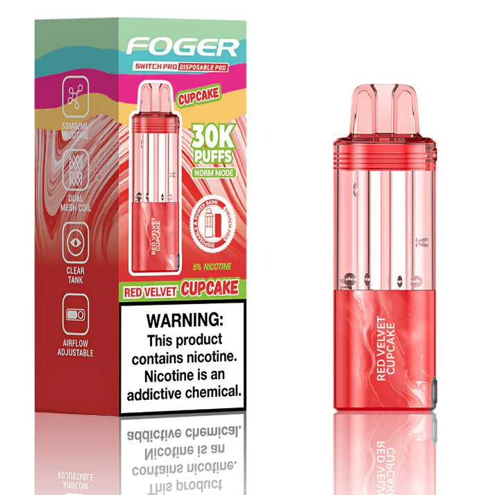 Foger Switch Pro 30K Pod Red Velvet Cupcake Disposable Vape - Black Coral