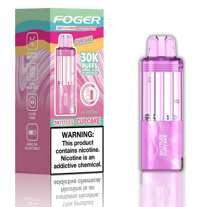 Foger Switch Pro 30K Pod Skittles Cupcake Disposable Vape - Black Coral