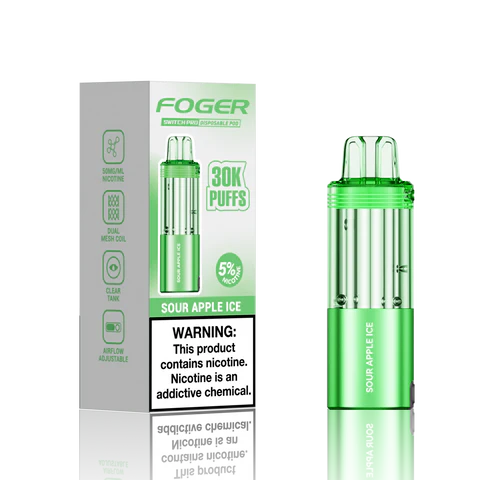 Foger Switch Pro 30K Pod Sour Apple Ice Disposable Vape - Black Coral