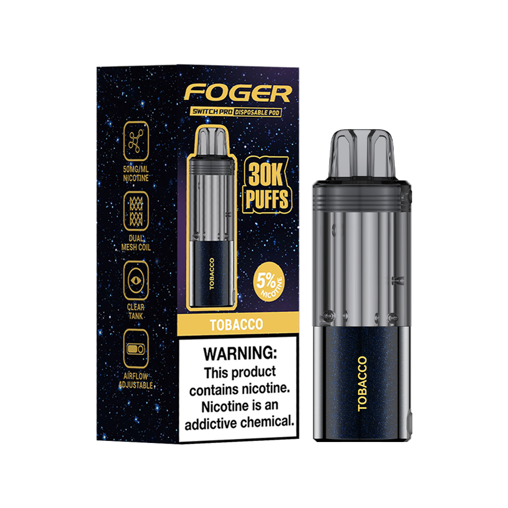 Foger Switch Pro 30K Pod Tobacco Disposable Vape - Black Coral