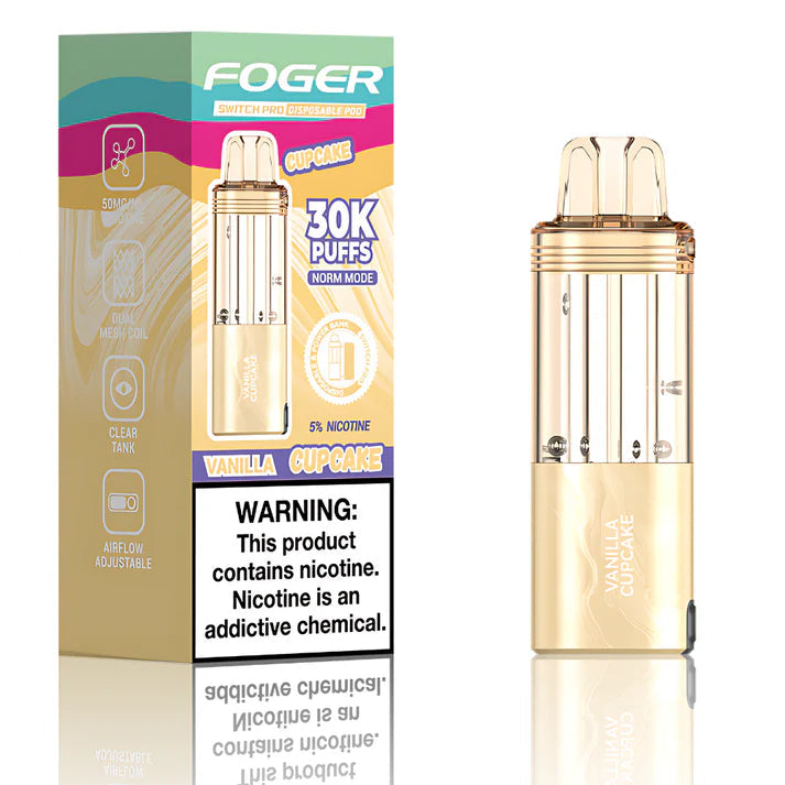 Foger Switch Pro 30K Pod Vanilla Cupcake Disposable Vape- Black Coral