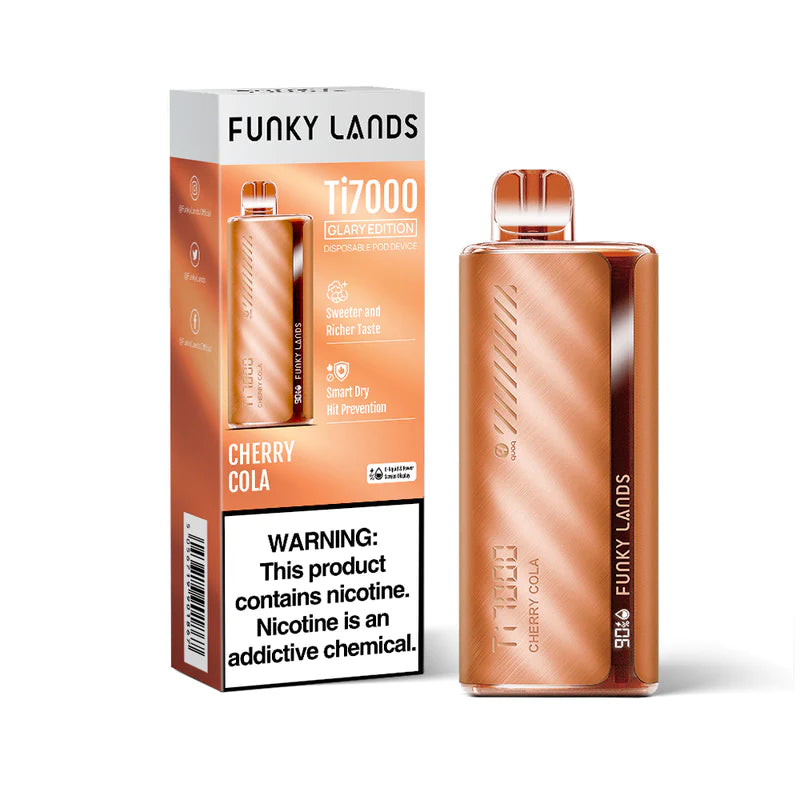 Cherry Cola Funky Lands Ti7000 disposable vape packaging