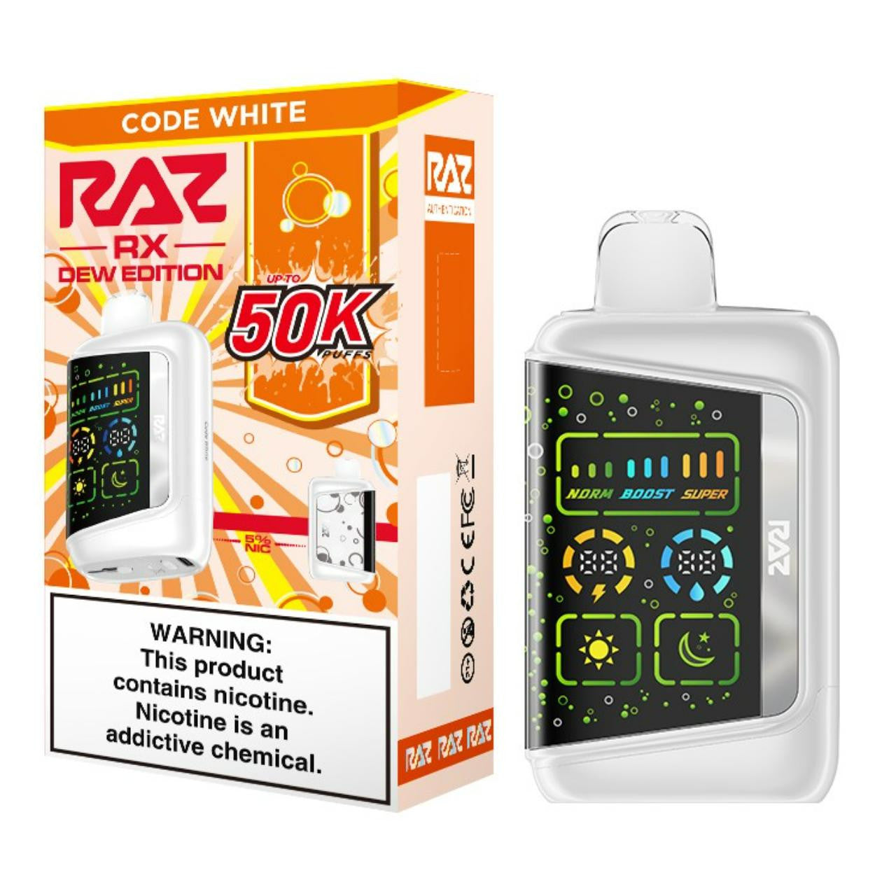 Code White Disposable Vape - RAZ RX 50K | Online Vape Shop - Online Vape Shop 