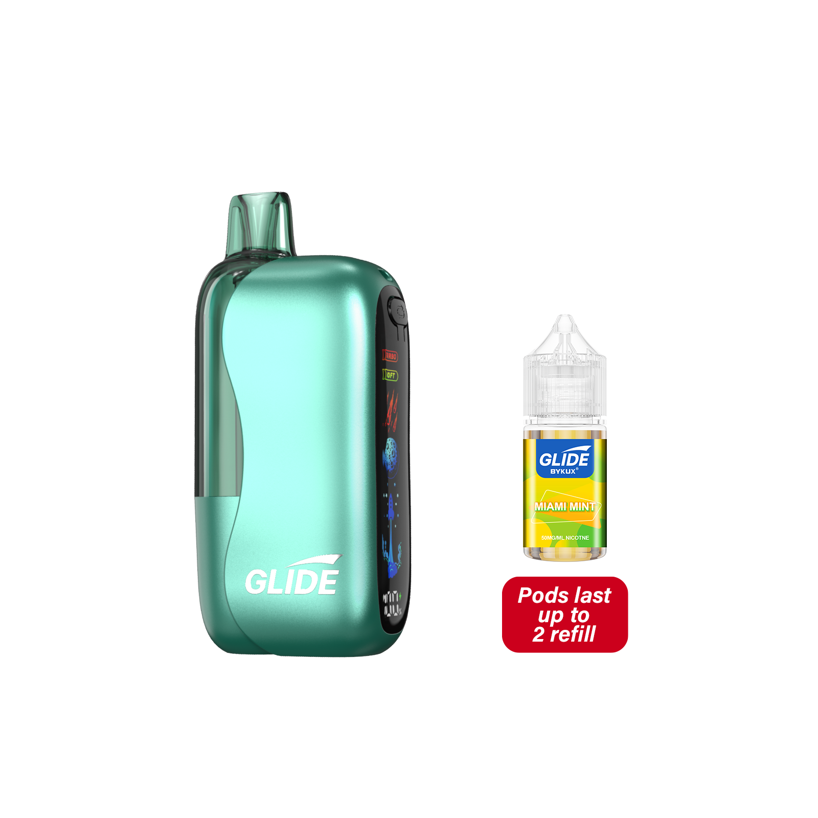 Glide 80K Pod Miami Mint Disposable Vape - Black Coral 