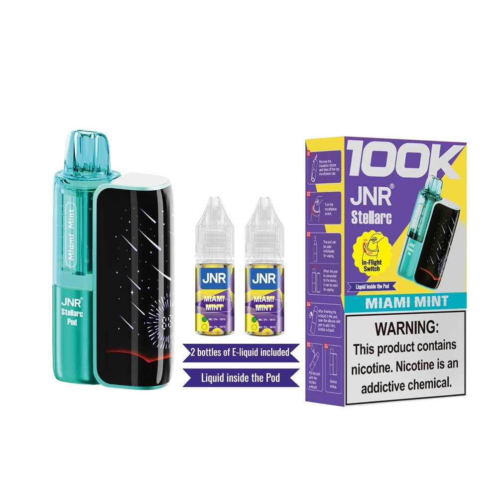 JNR Stellarc 100K Kit Miami Mint Disposable Vape - Black Coral 