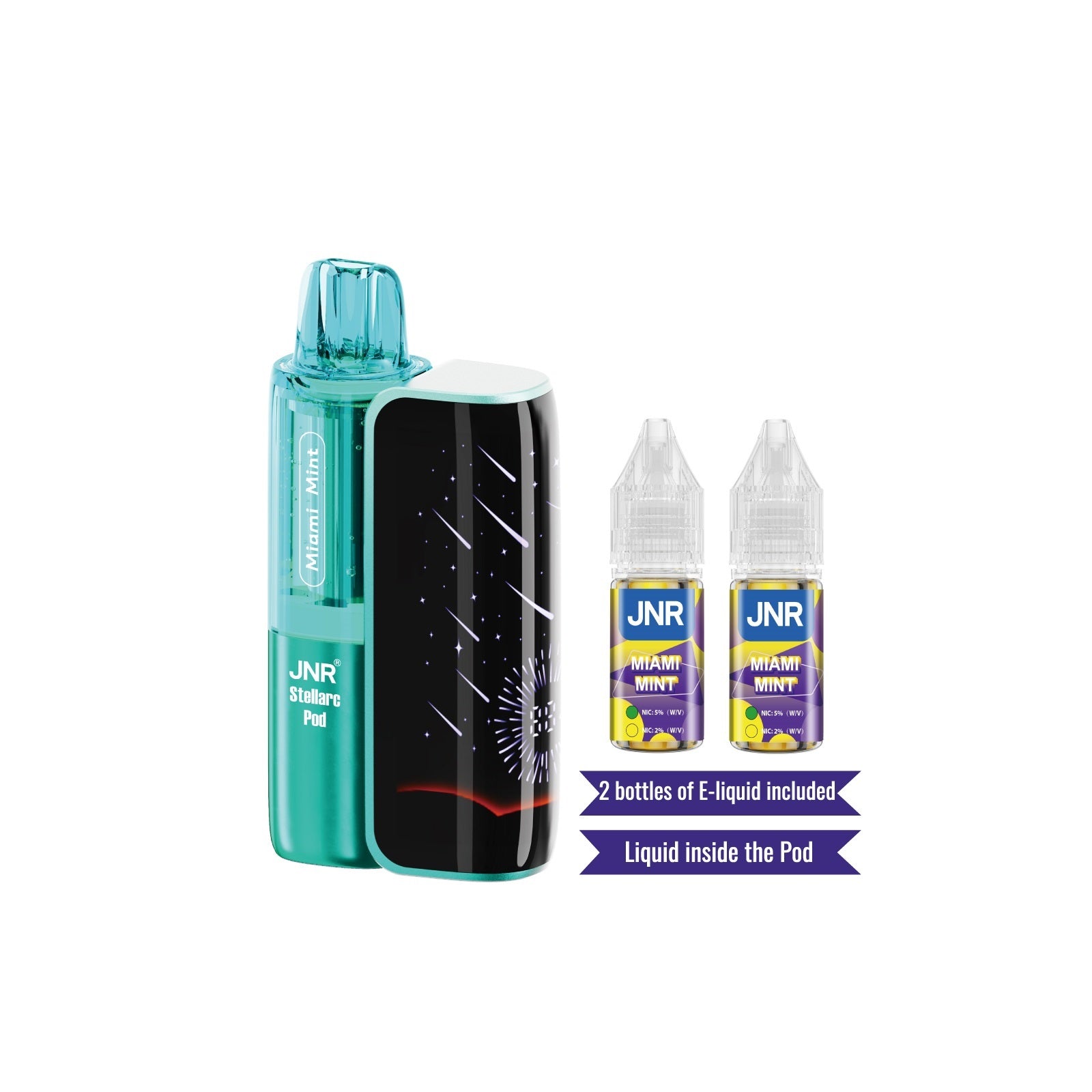 JNR Stellarc 100K Kit Miami Mint Disposable Vape - Black Coral 