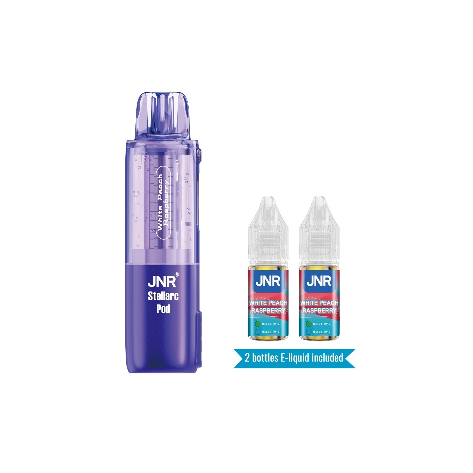 JNR Stellarc 100K Pod White Peach Raspberry Disposable Vape - Black Coral 