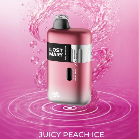 Lost Mary Ultrasonic 35K Juicy Peach Ice Disposable Vape - Black Coral