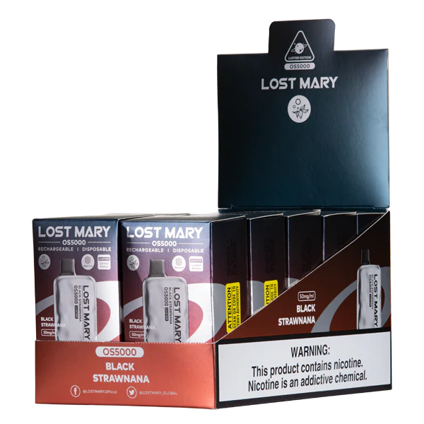 Lost Mary OS5000 Luster Black Strawnana Vape