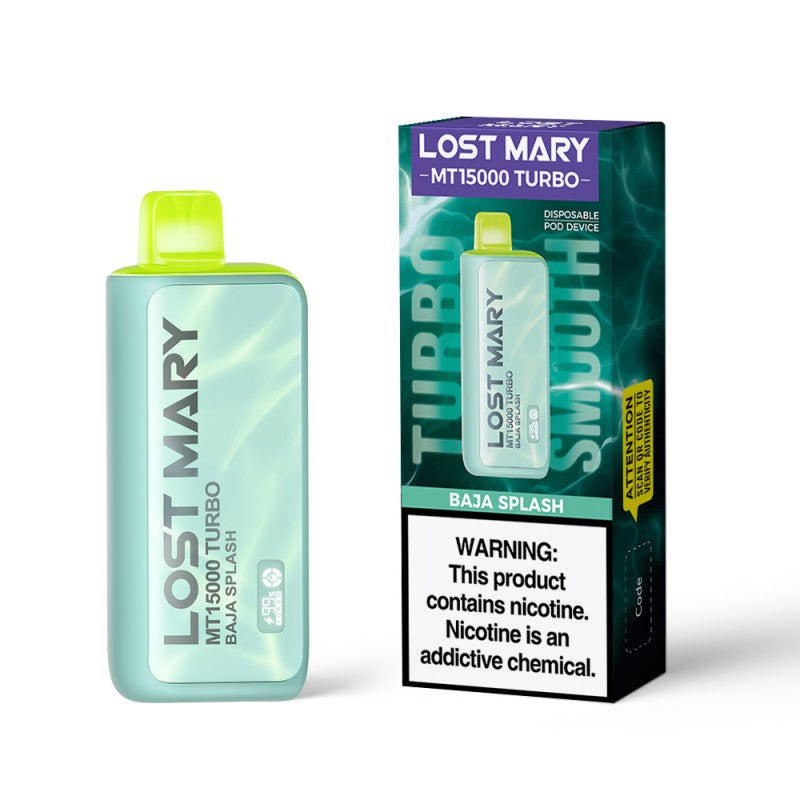 Baja Splash Lost Mary MT15000 Turbo disposable vape packaging