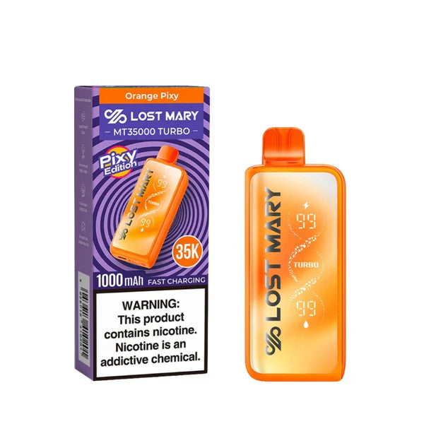 Orange Pixy Lost Mary MT35000 Turbo Disposable Vape Packaging