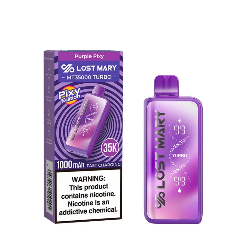 Purple Pixy Lost Mary MT35000 Turbo Disposable Vape packaging