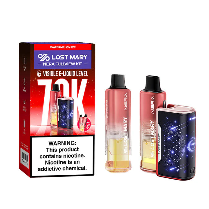 Watermelon Ice Lost Mary Nera Fullview 70K Kit disposable vape packaging