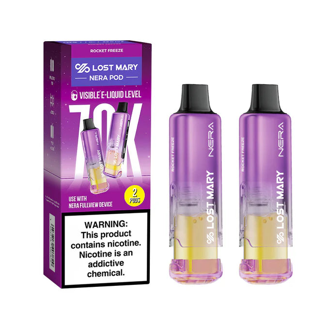 Rocket Freeze Lost Mary Nera Fullview 70K Pod  disposable vape packaging