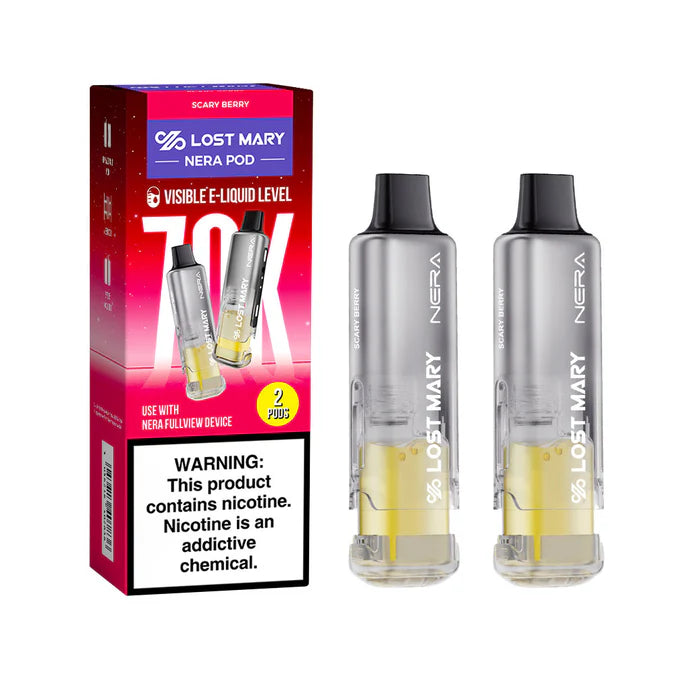 Scary Berry Lost Mary Nera Fullview 70K Pod  disposable vape packaging