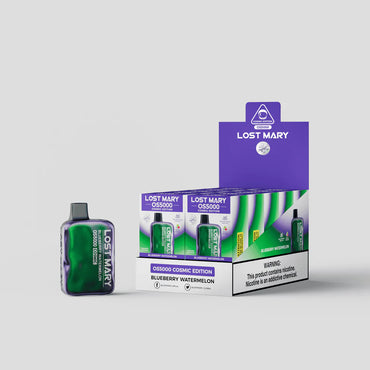 Blueberry Watermelon Lost Mary OS5000 disposable vape packaging
