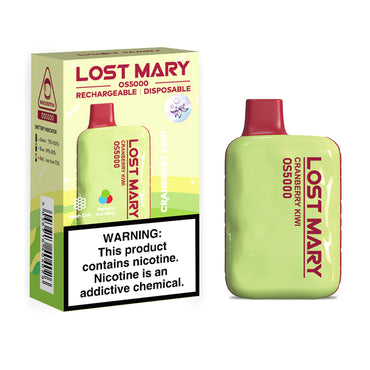 Cranberry Kiwi Lost Mary OS5000 disposable vape packaging