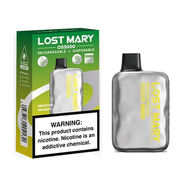 Mexican Mango Lost Mary OS5000 Luster disposable vape packaging