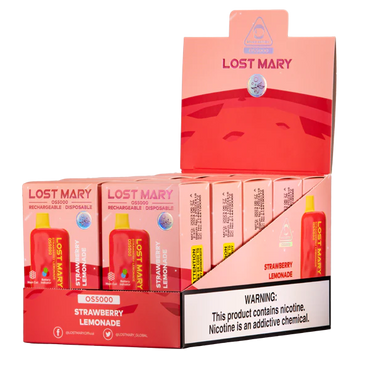 Strawberry Lemonade Lost Mary OS5000 disposable vape packaging