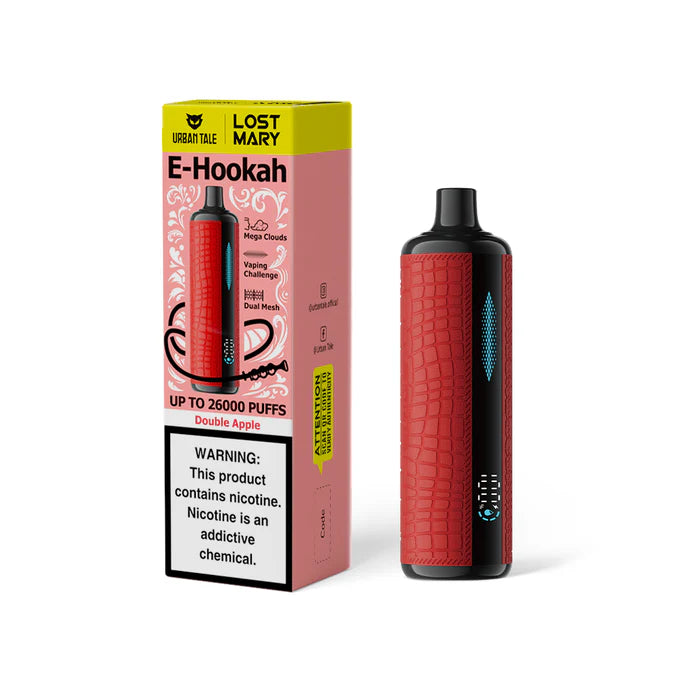 Double Apple Lost Mary X Urban Tale E-Hookah 26K disposable vape packaging