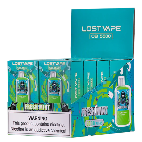 Fresh Mint Lost Vape OB5500 - Black Coral